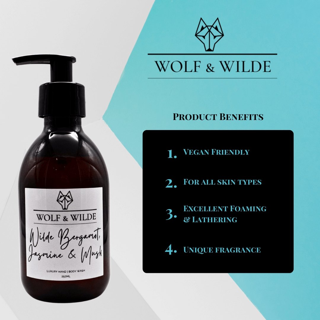 Wilde Bergamot, Jasmine & Musk Luxury 2 In 1 Liquid Soap - Hand & Body 250ML-4